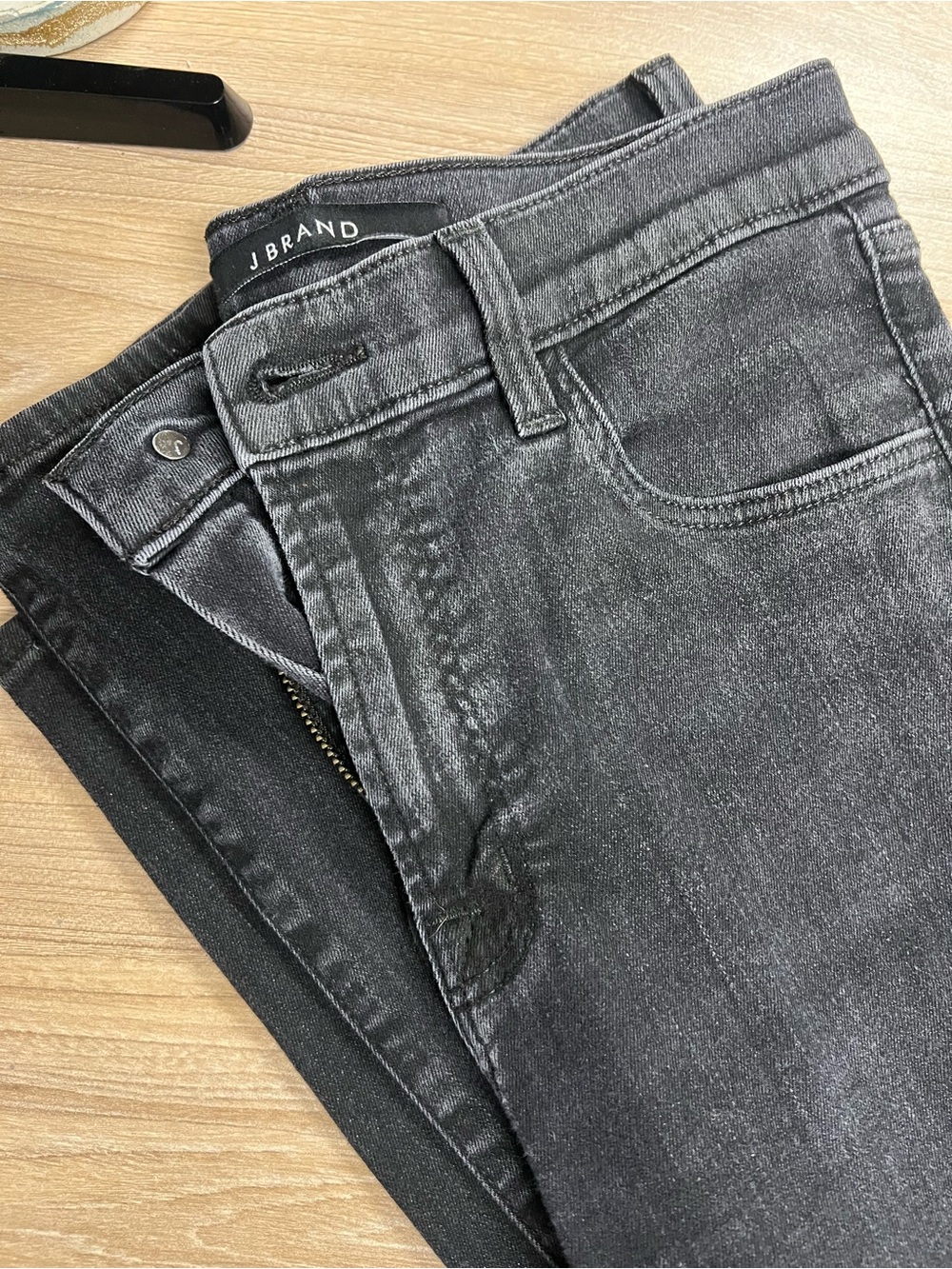 J Brand Women's Washed Black High-Rise Skinny Jeans
